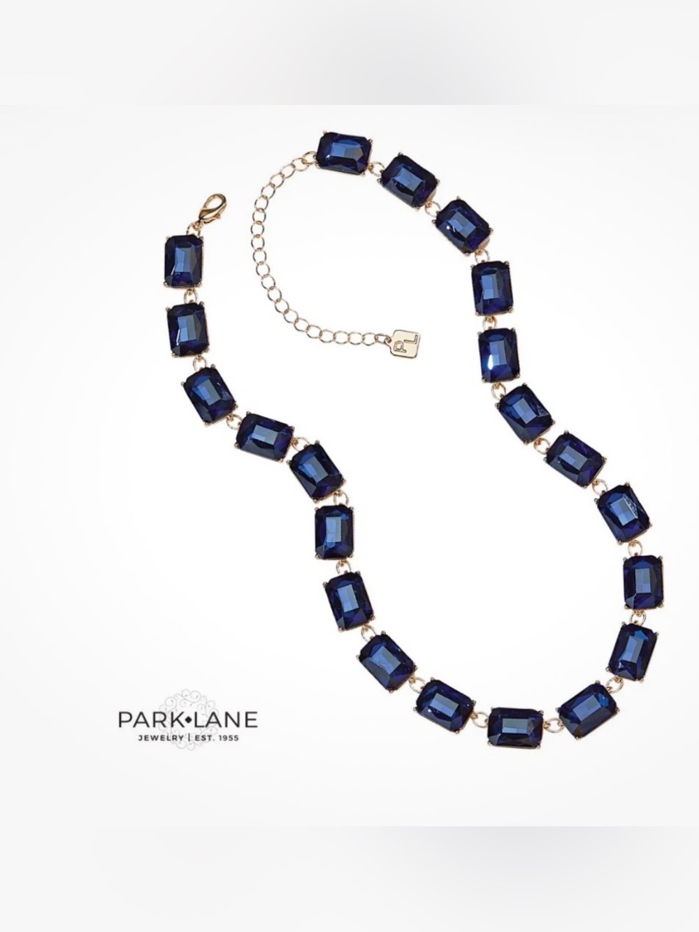 Park Lane Noble Retired Royal Blue Crystal Link Necklace Statement